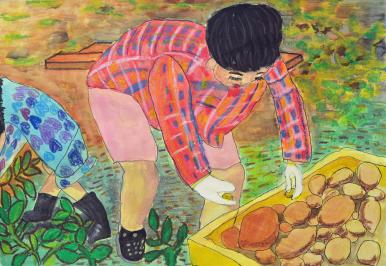 「じゃがいもの収穫」